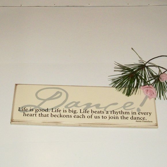 Annie Danielson Designs "DANCE" Wall Art Wall Plaque 16" Long Life Inspirational - Picture 1 of 11